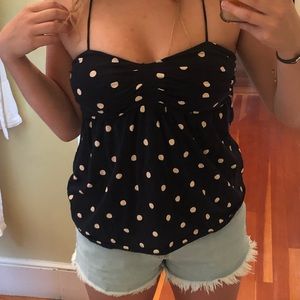 J Crew Polka dot spaghetti strap top